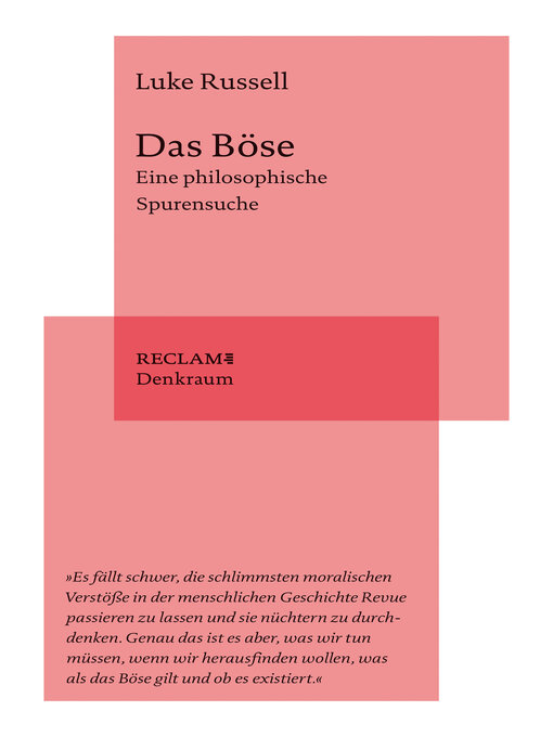 Title details for Das Böse. Eine philosophische Spurensuche by Luke Russell - Available